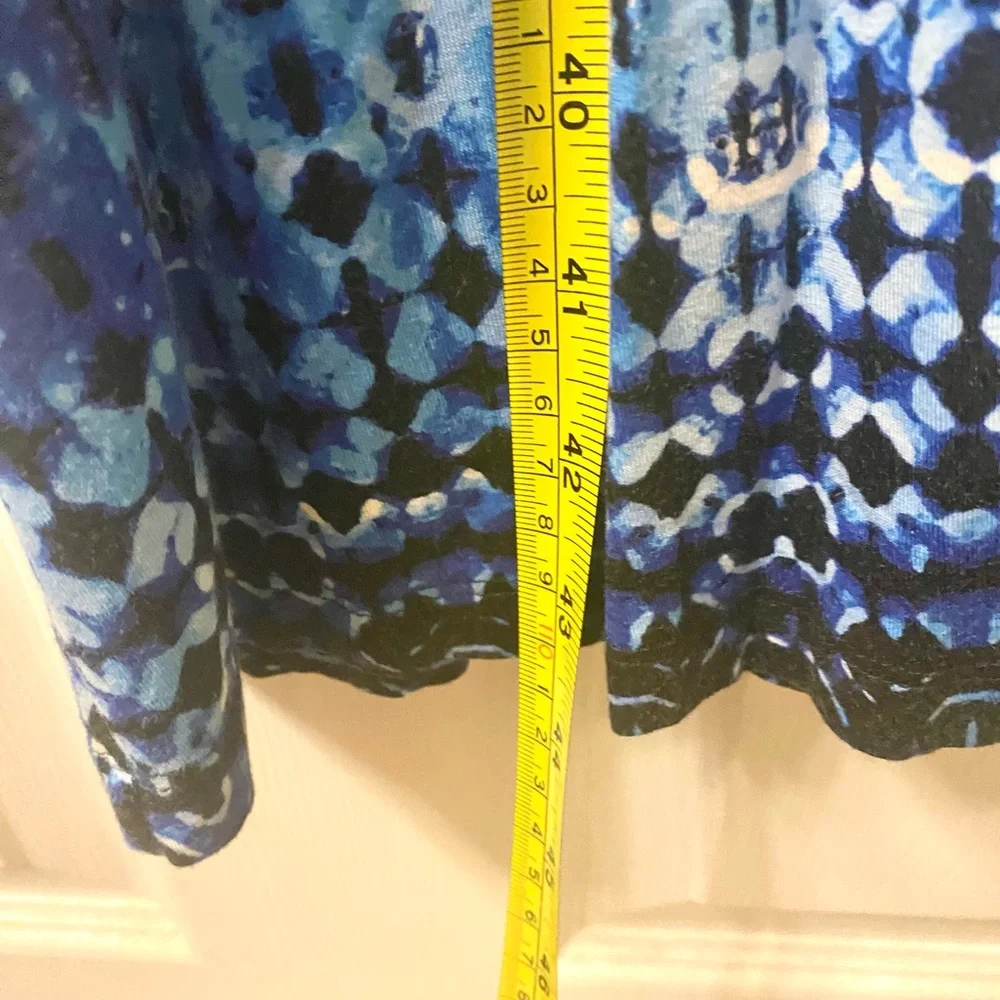 Spense Plus Size Blue Sleeveless V Neck Dress - Picture 7 of 8